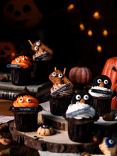 1707BA Halloween Ghost Expression Cake Decorative Ornaments Funny Knife Cut Witch Hat Mummy Color Candle Plug-in